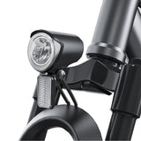 German-standard K-mark e-bike front fork light with reflector, easy installation, supports optical inverted mounting